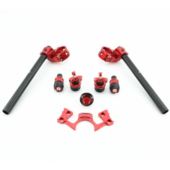 Adjustable Handlebars Clip On Bar Ends Fork Adjusters Yoke Nut Guard Pad Set for Kawasaki Black