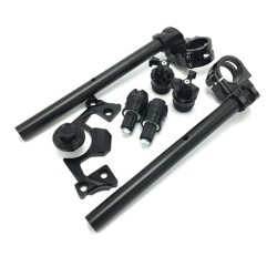 Adjustable Handlebars Clip On Bar Ends Fork Adjusters Yoke Nut Guard Pad Set for Kawasaki Black