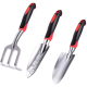 Aluminum Alloy Garden Tools with Ergonomic Handles Cultivator Hand Rake Shovels Red