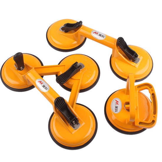 Aluminum Glass Sucker Tile Glass Lifter Home Improvement Tool Yellow aluminum three-jaw glass suction cup