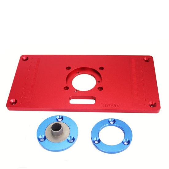 Aluminum Router Table Insert Plate w/ 2 Router Insert Rings for Woodworking Benches Router RT0700C