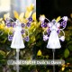 Angel Garden Stake Lights Outdoor Waterproof Energy Saving Solar Lamps with 7 Leds Purple