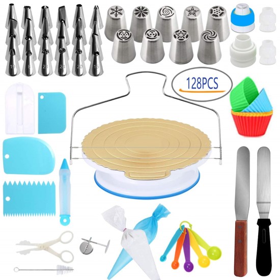 Anti-skid 128Pcs/Pack Cake Turntable Set  Fondant Tool Kitchen Dessert Baking Pastry Supplies Anti-skid turntable 128 sets