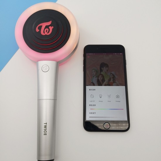 App Bluetooth Connection Lollipop Shape Twice Light Stick Glow Lamp for Concerts Album Fans Collection color