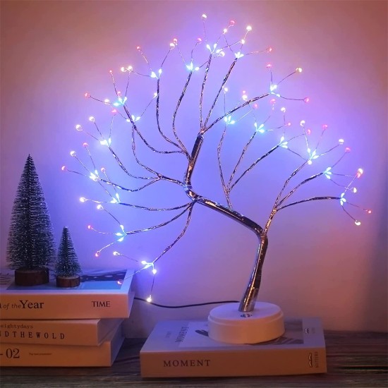 Artificial Light Tree Light 108led Desktop Bonsai Pearl Tree Lamp 4-color with RC