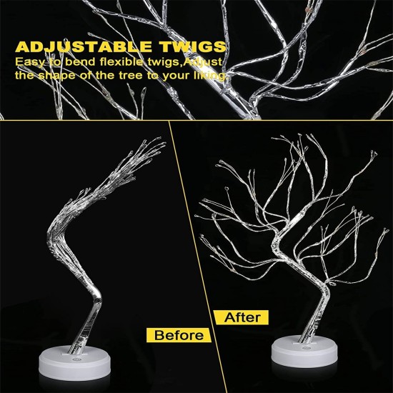 Artificial Light Tree Light 108led Desktop Bonsai Pearl Tree Lamp warm white with RC