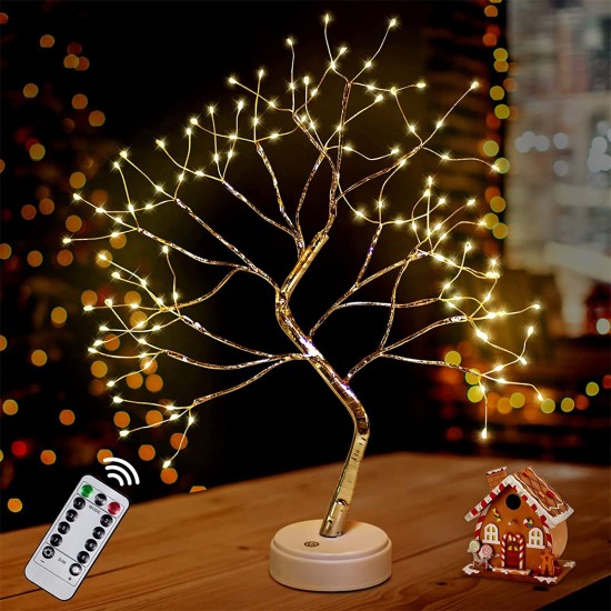 Artificial Light Tree Light 108led Desktop Bonsai Pearl Tree Lamp warm white with RC