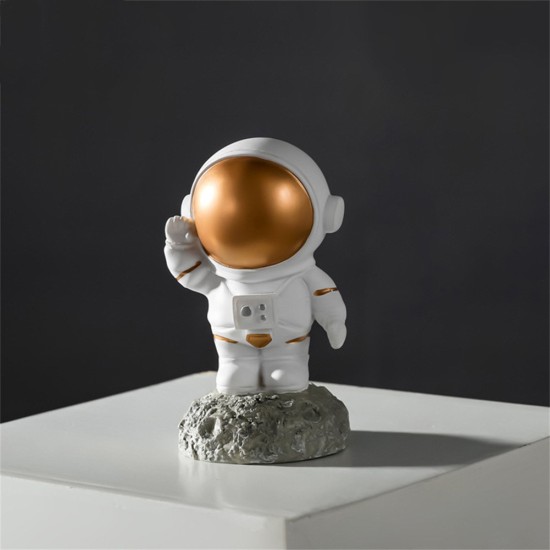 Astronaut Model Ornaments Spaceman Crafts Decoration for Home Desktop Living Room Bookshelves Car Gold