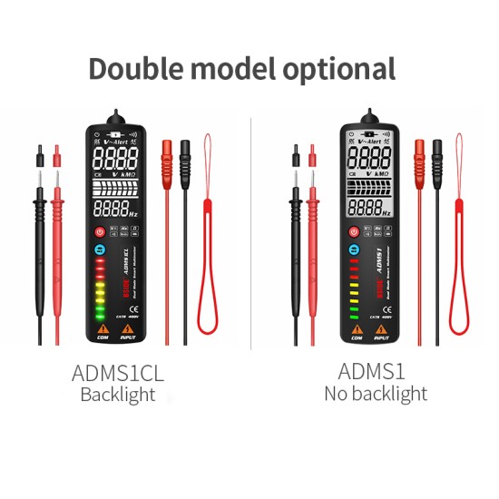 BSIDE 3-in-1 Digital Multimeter Voltage Detector Tester Voltmeter DC AC DMM Ohm Hz Continuity NCV Test ADMS1CL