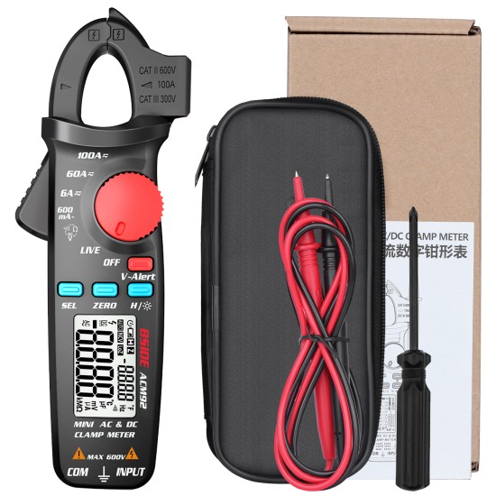 BSIDE ACM92 Clamp Meter AC DC Current Voltage Frequency Resistance Check Multimeter