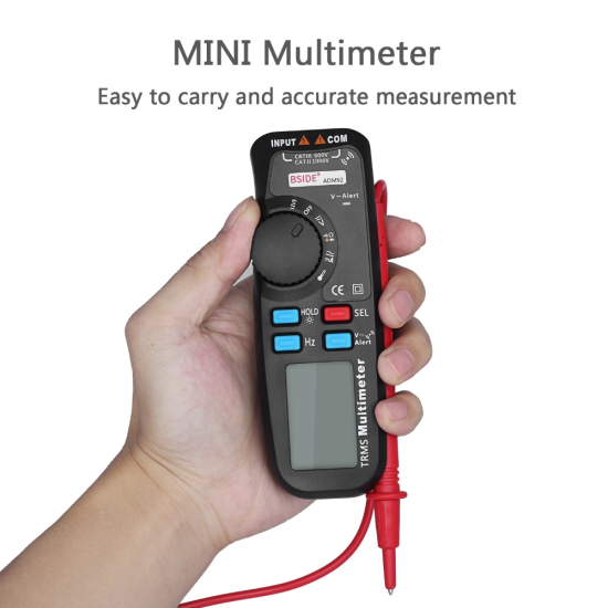 BSIDE ADM92 Rms Digital Multimeter Handheld True Auto Range 6000 Counts Trms Tester