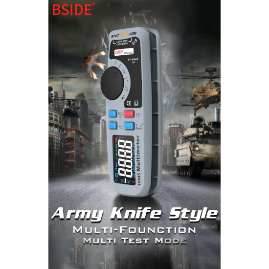 BSIDE Adm92cl Digital  Multimeter Color Display True Rms Auto Range 6000 Trms Tester Grey