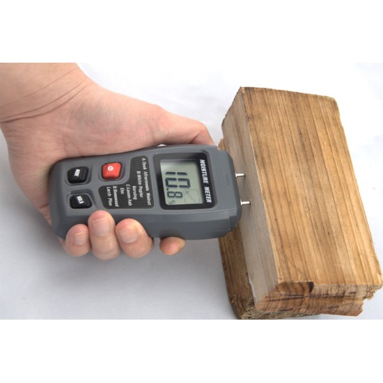 BSIDE Digital Wood Moisture Meter Humidity Tester Timber Damp Detector Gray