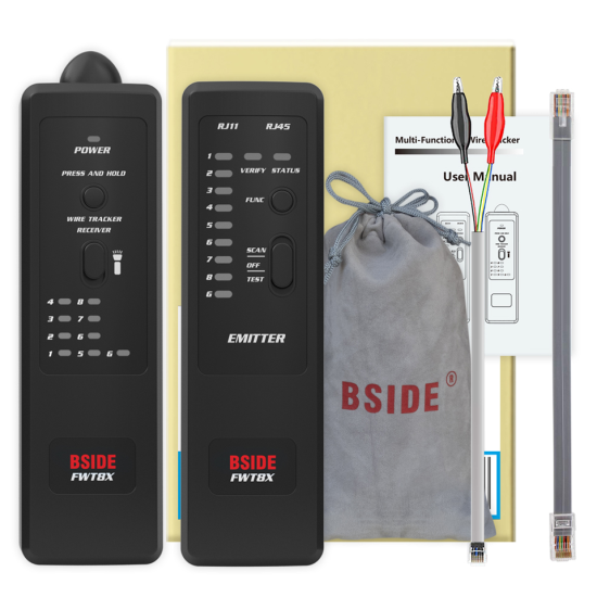 BSIDE Fwt8x Network Cable Tracker Detecteur Rj11/45 Lan Ethernet Phone Wire Tester Finder Telecom Tool