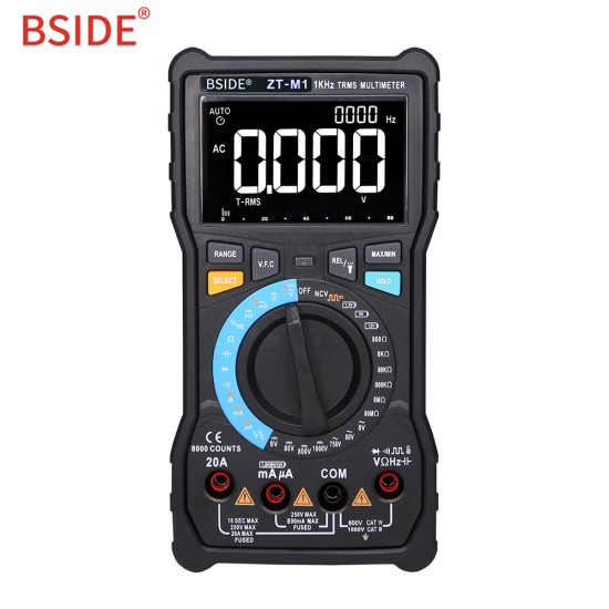 BSIDE ZT-M1 Auto/Manual Digital Multimeter EBTN Triple-View Display 8000 Battery Test Voltage VFC Square Wave Output Tester ZT-M1