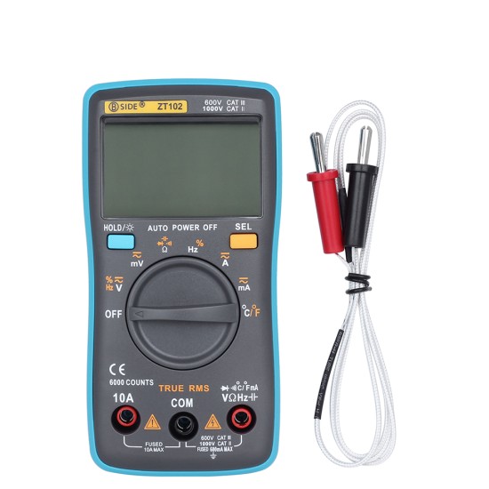 BSIDE Zt102 Digital Multimeter High Precision Portable Home Lcd Screen Display Ammeter Voltmeter