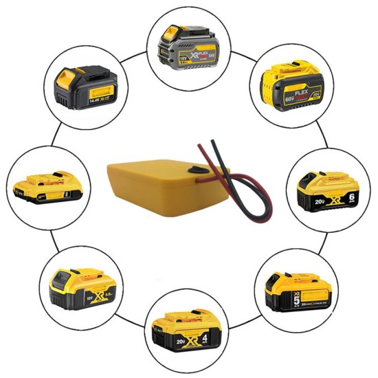 Battery Adapter Compatible for Dewalt DCB Series 14.4v 18v 20v Li-ion Battery Yellow