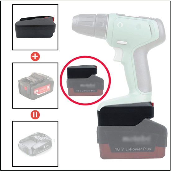 Battery Adapter Compatible for Metabo 18v Li-ion Battery Convert to Bosch 18v Pba Li-ion Battery Converter