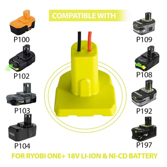 Battery Adapter Compatible for Ryobi One + 18v Battery Dock Power Connector