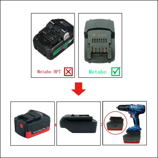 Battery Adapter Converter Compatible for Metabo18v To Compatible for Bosch 18v Bat Series Lithium Battery