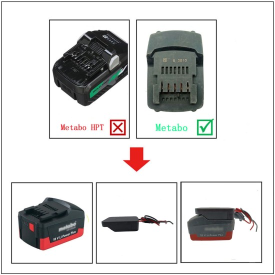 Battery Adapter Diy Connection Compatible for Metabo 18v Li-ion Battery