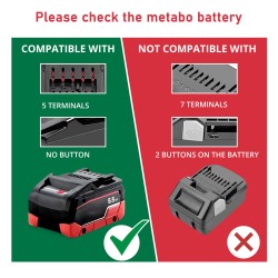 Battery Adapter for Metabo 18v Lithium Battery with Power Supply Connector Fuse Terminal for RC Toys Black