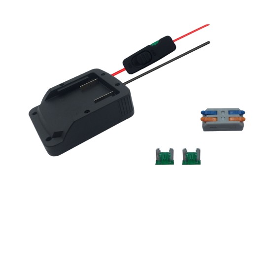 Battery Adapter for Metabo 18v Lithium Battery with Power Supply Connector Fuse Terminal for RC Toys Black