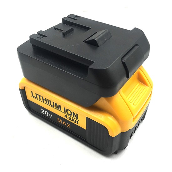 Battery Adapter with Charging Function Compatible for Dewalt 20v Li-ion Battery Conversion Black