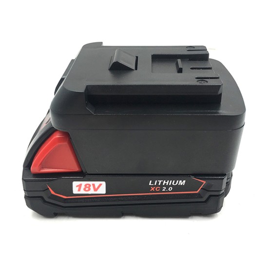 Battery Adapter with Charging Function Compatible for Milwaukee 18v Li-ion Battery Black