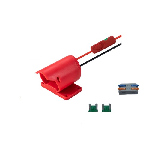 Battery Adapter with Fixing Hole for Milwaukee 12v M12 Dock Power Connector with Fuse Terminal Red