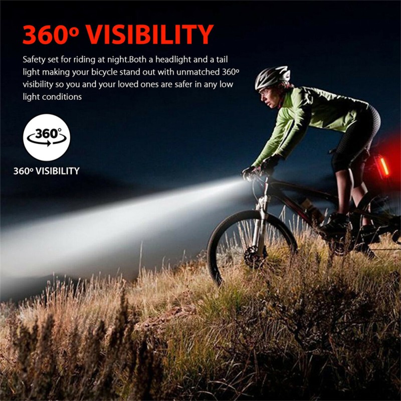 Bike Bicycle Lights USB LED Rechargeable Set Mtb Road Bike Front Rear Headlights Lamp Cycling Accessories Black Headlight+Blue Taillight Bike Bicycle Lights USB LED Rechargeable Set Mtb Road Bike Front Rear Headlights Lamp Cycling Accessories Black Headlight+Blue Taillight