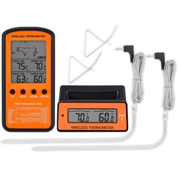 Black Wireless Remote Food Thermometer -50~300°C