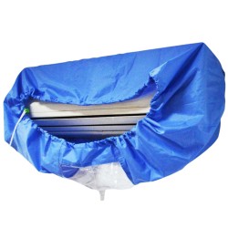 Blue Air Conditioner Cover Cleaning Dust Washing Cover Clean Waterproof Protector