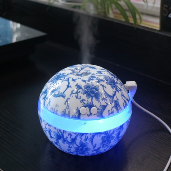 Blue and White Porcelain Humidifier Household Mini USB Ultrasonic Air Diffuser Desktop Office Humidifier Blue and white Porcelain humidifier