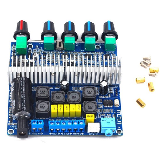 Bluetooth HIFI Power Subwoofer Amplifier Board 2.1 Channel TPA3116D2 Audio Stereo Equalizer Amp 2*50W+100W TPA3116 Amplifier board