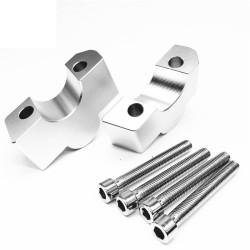 CNC Machining Handlebar Risers Bar Clamp Extend Adapter with Bolts for KAWASAKI VULCAN S VN650 15-19 silver