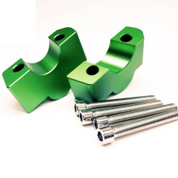 CNC Machining Handlebar Risers Bar Clamp Extend Adapter with Bolts for KAWASAKI VULCAN S VN650 15-19 green