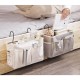 Caddy Hanging Organizer Bedside Storage Bag for Bunk and Hospital Beds, Dorm Rooms Bed Rails Upgrade white