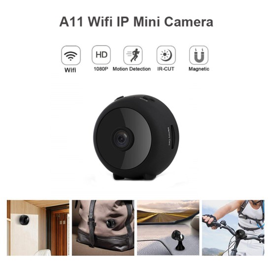 A11 HD 1080P Mini Camera Wifi IP Small Wireless Home Baby Night Vision Security Micro Cam Smart Motion Detection Camcorder black