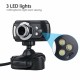 HD Webcam With Mic Night Vision Megapixel Web Cam With Clip Holder For Computer PC Laptop Desktop black