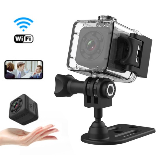 SQ29 Mini Camera Waterproof Shell Back Clip 360Dgree Back Clamp Base Waterpoof Base Data Line User Manual black