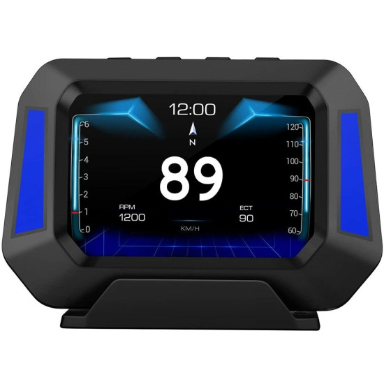 Car  Hud  Head-up  Display OBD Universal Hd Portable Driving Computer Monitor Vehicle System Speedometer Accessories black