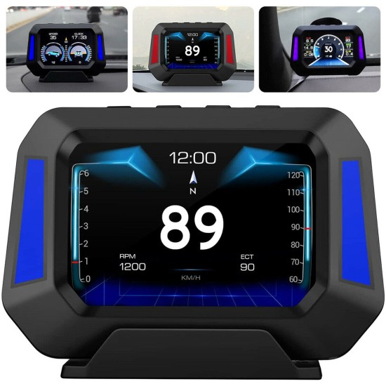 Car  Hud  Head-up  Display OBD Universal Hd Portable Driving Computer Monitor Vehicle System Speedometer Accessories black