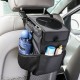 Car Trash Foldable Mini Waterproof Trash Can Hanging Storage Bag Garbage Organizer Box With Adjustable Shoulder Straps Hooks Cords black