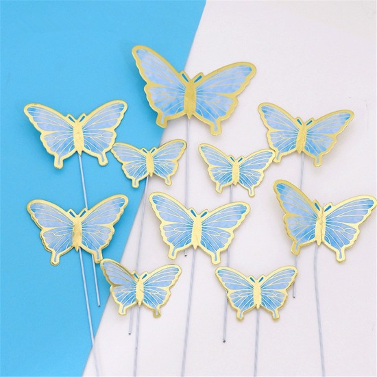 Cardboard Bronzing Cake  Decoration Butterfly Party Decorative Ornaments CP-659 off-white