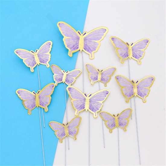 Cardboard Bronzing Cake  Decoration Butterfly Party Decorative Ornaments CP-659 off-white