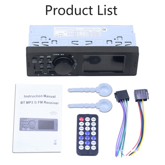 Cars Radios SWM M2 Cars Stereos MP3 Music Player FM Radio Bluetooth USB TF AUX Head Unit BT Music Player Black