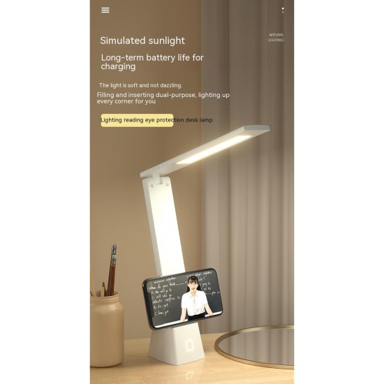 Children Folding Led Table Lamp Adjustable Angle Rechargeable Eye Protection Reading Lights Desk Lamp White