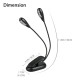 Clip-on Led Light 2pcs Arms Adjustable Dimmable Rechargeable Reading Lamp