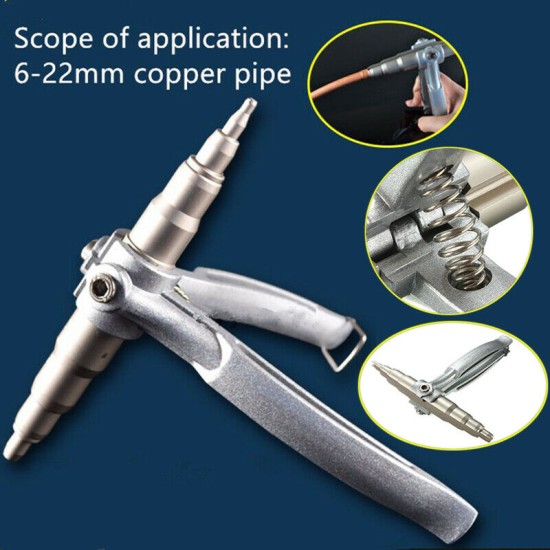 Copper Pipe Tube Expander Air Conditioner Refrigerant Hand Swagging Tool Silver